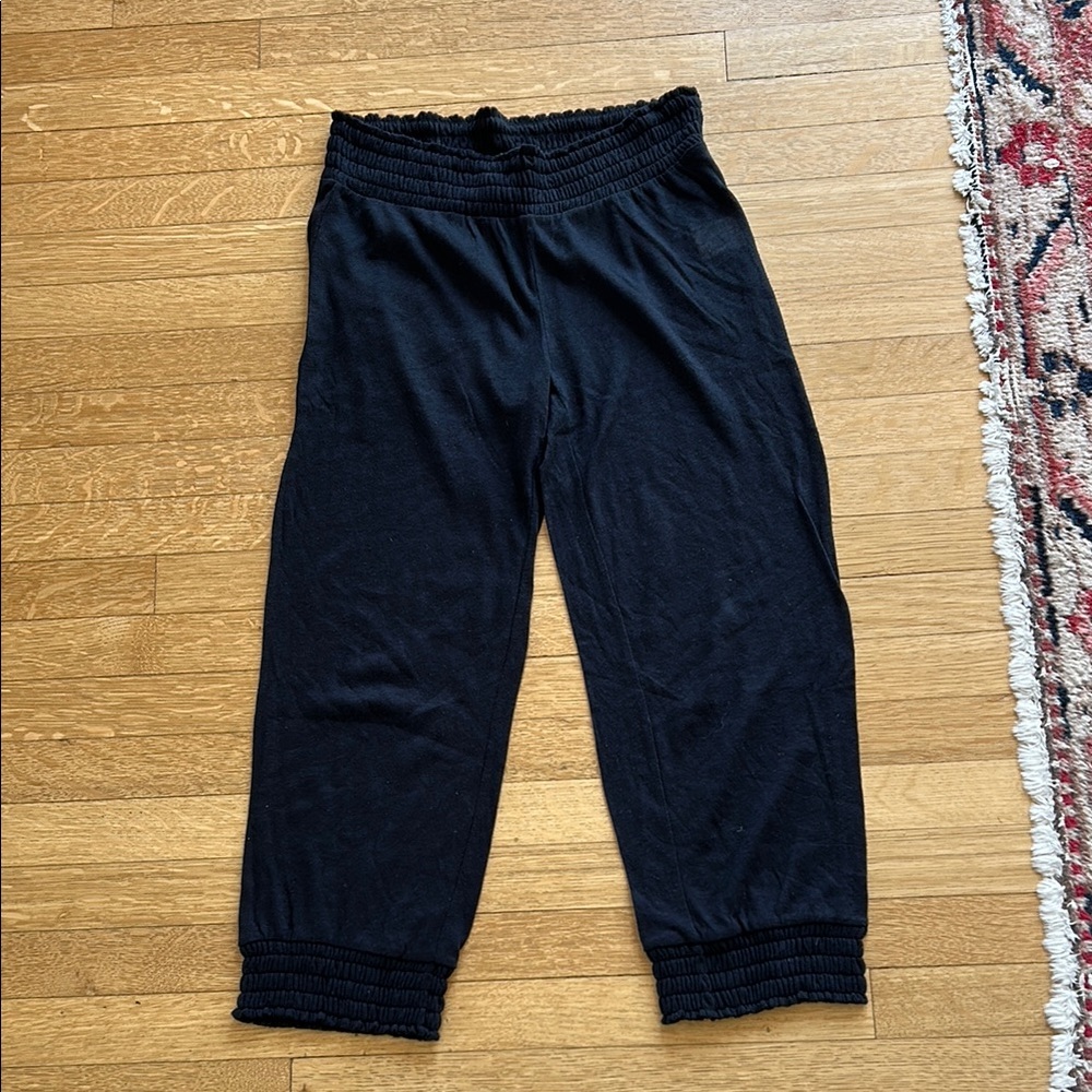 SOFT JOIE sheer black leggings size small made in peru 38% cotton